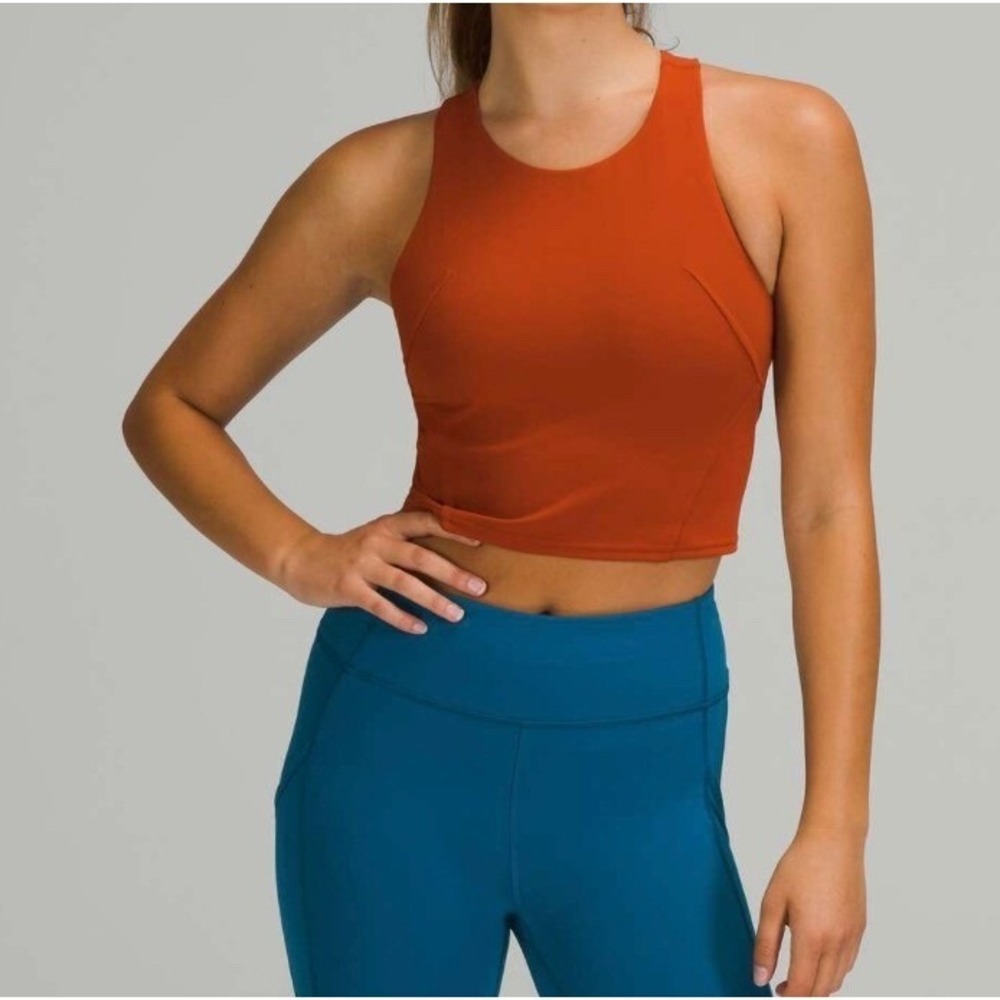 Lululemon Invigorate Training TankTop Aztec Brick Size 4 Racerback Brown Red